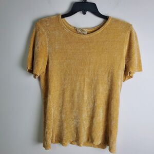 Vintage Talbots Yellow Corduroy T-Shirt Size Small